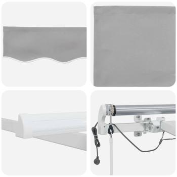 Einziehbare Markise Hellgrau 450 x 350 cm Polyester und Metall