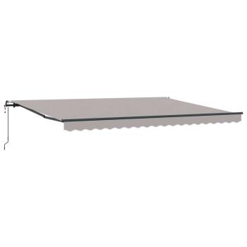 Einziehbare Markise Hellgrau 450 x 350 cm Stoff und Aluminium