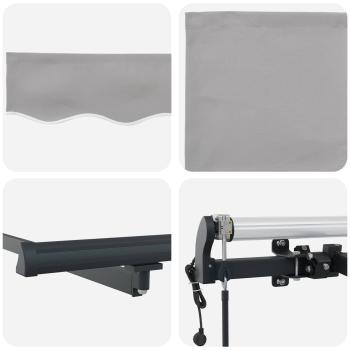 Einziehbare Markise Hellgrau 450 x 350 cm Stoff und Aluminium