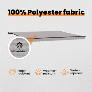 Einziehbare Markise Hellgrau 450 x 350 cm Stoff und Aluminium