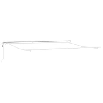 Ausziehbare Markise Weiß 500 x 350 cm Stoff und Aluminium