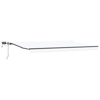 Einziehbare Markise Weiß 500 x 350 cm Stoff