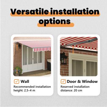 Einziehbare Markise Rot und Weiß 600 x 300 cm