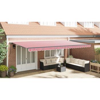 Einziehbare Markise Rot und Weiß 600 x 300 cm