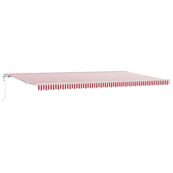 Elektrische ausziehbare Markise Rot und Weiß 600 x 350 cm