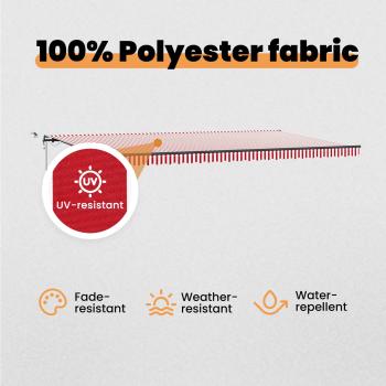 Markisenstoff mit Rot und Weiß 600 x 350 cm Polyester