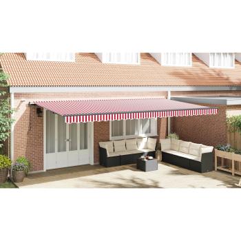 Markisenstoff mit Rot und Weiß 600 x 350 cm Polyester