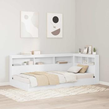 ARDEBO.de - Aufbewahrungskopfteil mit Regal Weiß 90 cm Holzwerkstoff