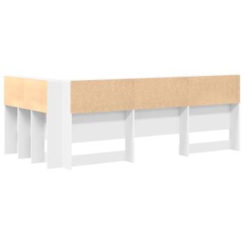 Aufbewahrungskopfteil mit Regal Weiß 90 cm Holzwerkstoff