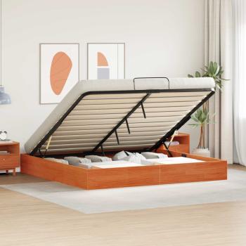 ARDEBO.de - Ottoman Bettgestell mit Stauraum Wachsbraun 200 x 200 cm