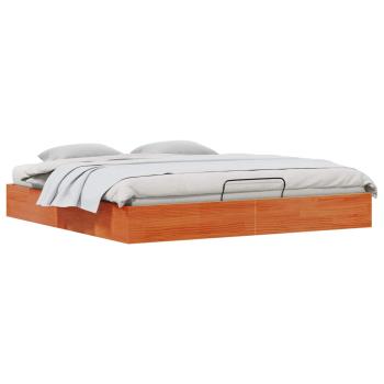 Ottoman Bettgestell mit Stauraum Wachsbraun 200 x 200 cm
