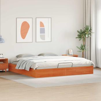 Ottoman Bettgestell mit Stauraum Wachsbraun 200 x 200 cm