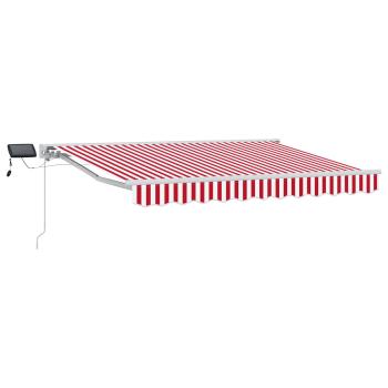 Manueller Markisenrahmen mit LEDs Rot und Weiß 3 x 2,5 m