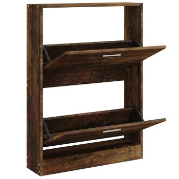 Schuhschrank Räuchereiche 59x17x81 cm Holzwerkstoff