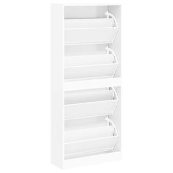 Schuhschrank Weiß 63x24x147 cm Holzwerkstoff