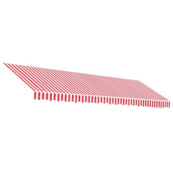 Ersatzstoff für Markise Rot und Weiß 500x300 cm Polyester