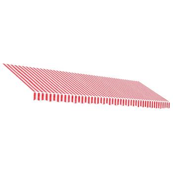 Ersatzstoff für Markise Rot und Weiß 500x350 cm Polyester