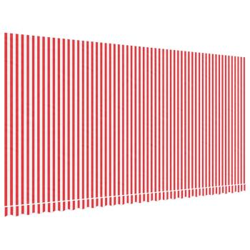 Ersatzstoff für Markise Rot und Weiß 600x300 cm Polyester