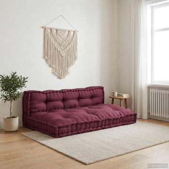 ARDEBO.de - Pallet Sofa Kissen 2 stk. Stoff Kastanienbraun 120 x 80 x 38 cm