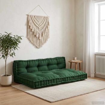 ARDEBO.de - Pallet Sofa Kissen 2 stk. Stoff Grün 120 x 80 x 38 cm