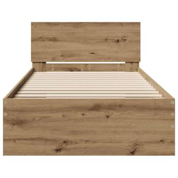 Bettgestell mit Kopfteil mit Kopfteil Artisan-Eiche 90 x 190 cm