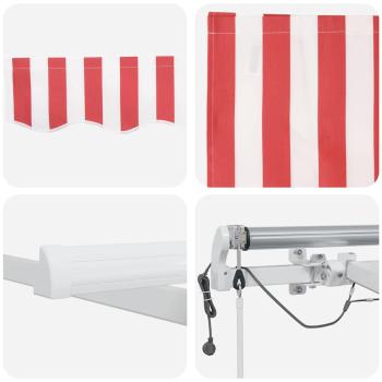 Einziehbare Markise Rot und Weiß 500 x 300 cm