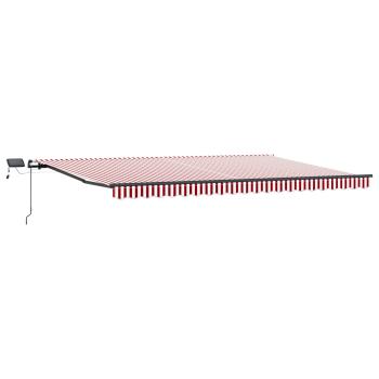 Einziehbare Markise Rot und Weiß 500 x 300 cm Stoff