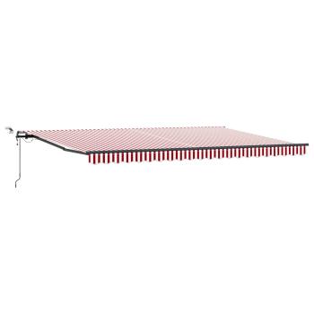 Ausziehbare Markise Rot und Weiß 500 x 300 cm Polyester