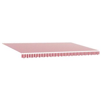Markisenstoff mit Rot und Weiß 500 x 300 cm Polyester