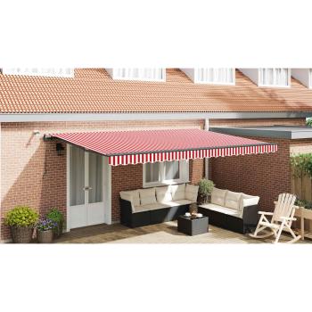 Markisenstoff mit Rot und Weiß 500 x 300 cm Polyester