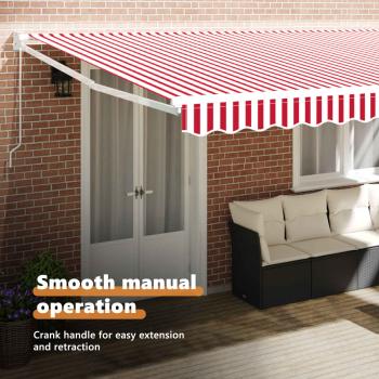 Markise Rot und Weiß 500 x 300 x 165 cm Polyester und Metall