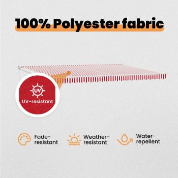 Markise Rot und Weiß 500 x 300 x 165 cm Polyester und Metall