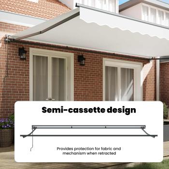 Markisenrahmen Weiß 500 x 300 cm Polyester mit PU-Beschichtung