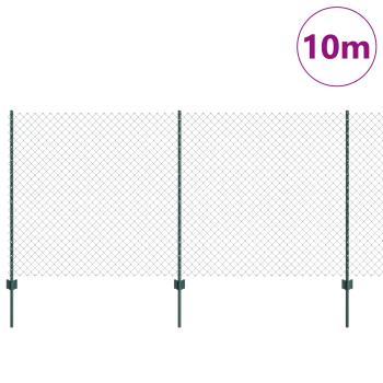 Maschendrahtzaun mit Pfosten 10 x 1,2 m PVC-beschichteter Stahl