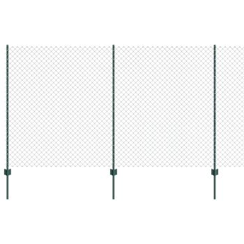 Zaun mit Pfosten Grün 1,4 x 10 m Stahl und PVC