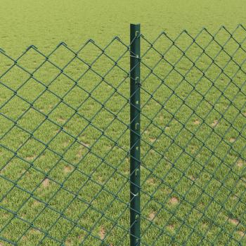 Zaun mit Pfosten Grün 1,4 x 10 m Stahl und PVC
