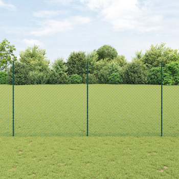 Maschendrahtzaun mit Pfosten 10 x 1,5 m PVC-beschichteter Stahl