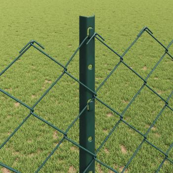 Maschendrahtzaun mit Pfosten 10 x 1,2 m PVC-beschichteter Stahl