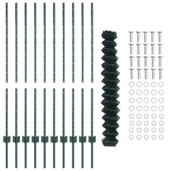 Maschendrahtzaun mit Pfosten 10 x 1,2 m PVC-beschichteter Stahl