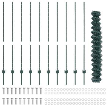 Maschendrahtzaun mit Pfosten 10 x 1,4 m PVC-beschichteter Stahl