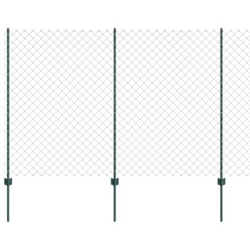 Zaun mit Pfosten Grün 1,5 x 10 m Stahl und PVC