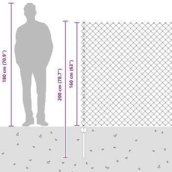 Zaun mit Pfosten Grün 1,6 x 10 m Stahl und PVC