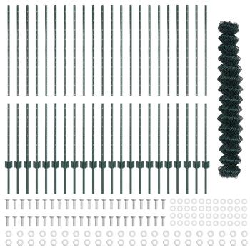 Maschendrahtzaun mit Pfosten 25 x 1,4 m PVC-beschichteter Stahl