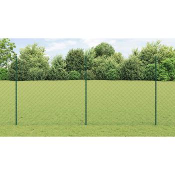 Zaun mit Pfosten Grün 1.6 x 25 m Stahl und PVC