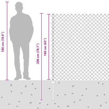 Zaun mit Pfosten Grün 1.6 x 25 m Stahl und PVC