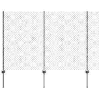 Maschendrahtzaun mit Pfosten 10 x 1,5 m PVC-beschichteter Stahl