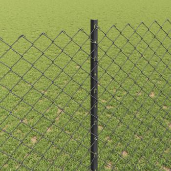 Maschendrahtzaun mit Pfosten 10 x 1,5 m PVC-beschichteter Stahl