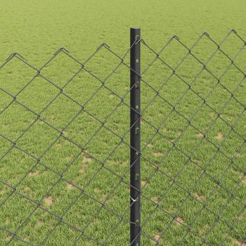 Maschendrahtzaun mit Pfosten 10 x 1,5 m PVC-beschichteter Stahl