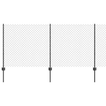 Zaun mit Pfosten Grau 1 x 25 m Stahl und PVC