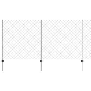 Maschendrahtzaun mit Pfosten 25 x 1,2 m PVC-beschichteter Stahl